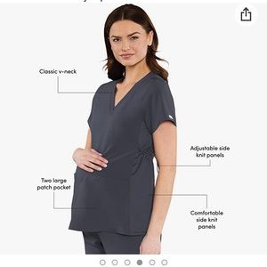 MedCouture Pewter Grey Maternity Scrub Top & Pants
